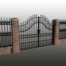 iron fence architecting architecture brick building city dejstns door elements entry garden gate home house landscape metal security structure wall 3d print model - Mito3D