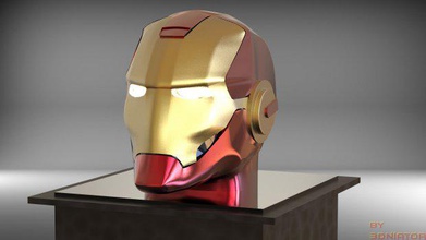 ironman casco de hierro hombre el la armadura arma oro titanio luz explosión blaster película capitán américa civil guerra batalla 3d print model - Mito3D