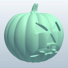 jack lantern frowning v1 jackolantern seasonal printable lowpoly 3d print model - Mito3D