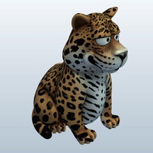 jaguar v1 Tiere bedruckbar ist lowpoly 3d print model - Mito3D