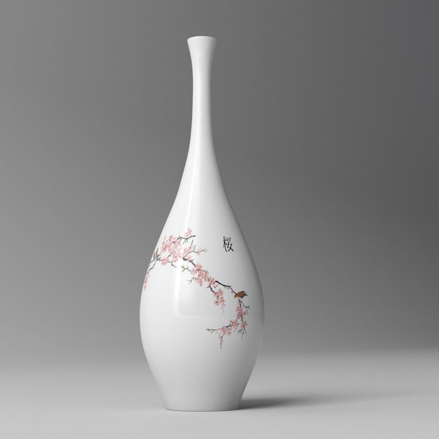 japonais de la bouteille antic l'architecture art le conteneur décoration fdm85 floral fleur mobilier maison japon vivre luxe modèle motif vieux l'oriental ornemen chambre symbole vase 3D print model - Mito3D