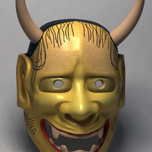 japonés máscara de demonio accesorio asia carácter ropa personalizado la decoración demonios diablo vestido cara feroces dios hannya japón el modelo mito ópera rendimiento los religiosos samurai tradicional zhenya85 3d print model - Mito3D
