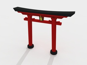 japanese gate - torii wooden garden architecture chinese east elements furniture historic japan landscape meditation model naima outdoor plant relax structure traditional wood 3d print model - Mito3D