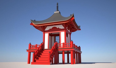 japanese tea house architecture asia china chinese historic japan model shrine structure temples tradition yorden77 3d print model - Mito3D