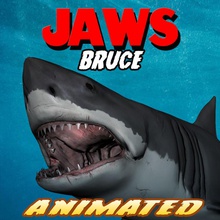 jaws bruce 3d animal animated beast character drakekaz fish gills great large model monster movie ocean rig sea shark swimming texture white 3d print model - Mito3D