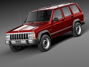jeep cherokee 1984 1996 1985 1986 1987 1988 1989 1990 1991 1992 1993 1994 1995 4x4 allterrain americana pesado modelo offroad squir suv eua do veículo 3d print model - Mito3D