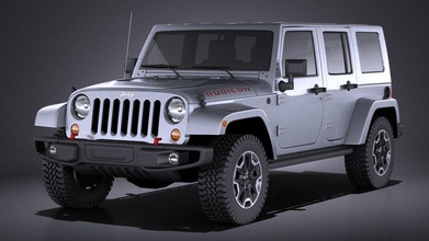 jeep wrangler rubicon 2017 vray 2013 2014 2015 2016 4d 4door 4x4 allterrain car compact crossover hardtop heavy interior model offroad squir suv unlimited usa vehicle 3d print model - Mito3D