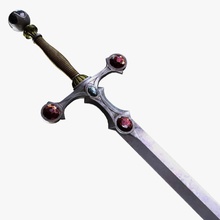 jeweled sword blade crackrocksteady cutting engraved exotic medieval melee model ornate weapon 3d print model - Mito3D