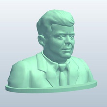 john f kennedy v1 people printable lowpoly 3d print model - Mito3D