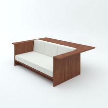john pawson sofa-desk 2001 3ds american architect cherry couch desk driade fabric furnishings furniture lounger max model modern sofa vosastudio vray wood 3d print model - Mito3D