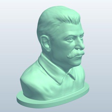 josephstalin v2 historical bust joseph stalin statues busts printable lowpoly 3d print model - Mito3D