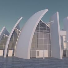 jubilee Kilisesi mimarlık arenas bz tasarım kilise kompozisyon fantezi cam jübile meier model modern richard yapısı beyaz 3d print model - Mito3D