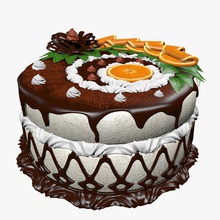 juteux gâteau 1 cuit au four d'anniversaire chocolat de la crème cupcake délicieux le dessert les aliments fruits gateau vitrage jus art modèle d'orange pâtisserie tarte smoothies doux mariage 3d print model - Mito3D