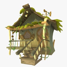 jungle hut 3d ranensinha architecture beach bushes camp cartoon forest game home house lower model plant poly sea shrubs structure tropic tropical village 3d print model - Mito3D