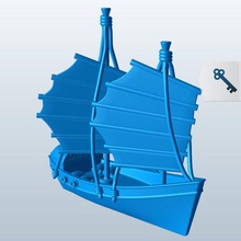 junk ship v1 ships seacraft printable lowpoly 3d print model - Mito3D