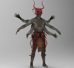 kali tribo osso canibal o personagem criaturas deemastodon fantasia lutador humanos humanóide kalis do sexo masculino modelo monstro mito crânio soldado guerreiro 3d print model - Mito3D