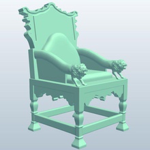 kandyan throne v1 furniture printable lowpoly 3d print model - Mito3D