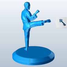 karate side kick v1 people printable lowpoly 3d print model - Mito3D