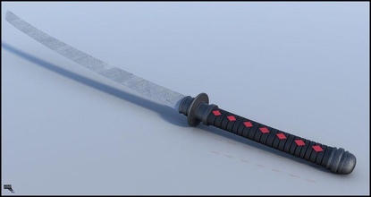 katana braço dos desenhos animados cgaracter espada arma faca marc modelo mons ninja samurai 3d print model - Mito3D