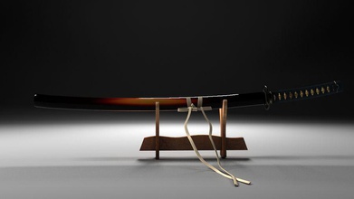 katana lama di taglio hazex iai il giapponese materiale mischia modello nihontou ninja samurai spada tachi tate la texture l'arma 3d print model - Mito3D