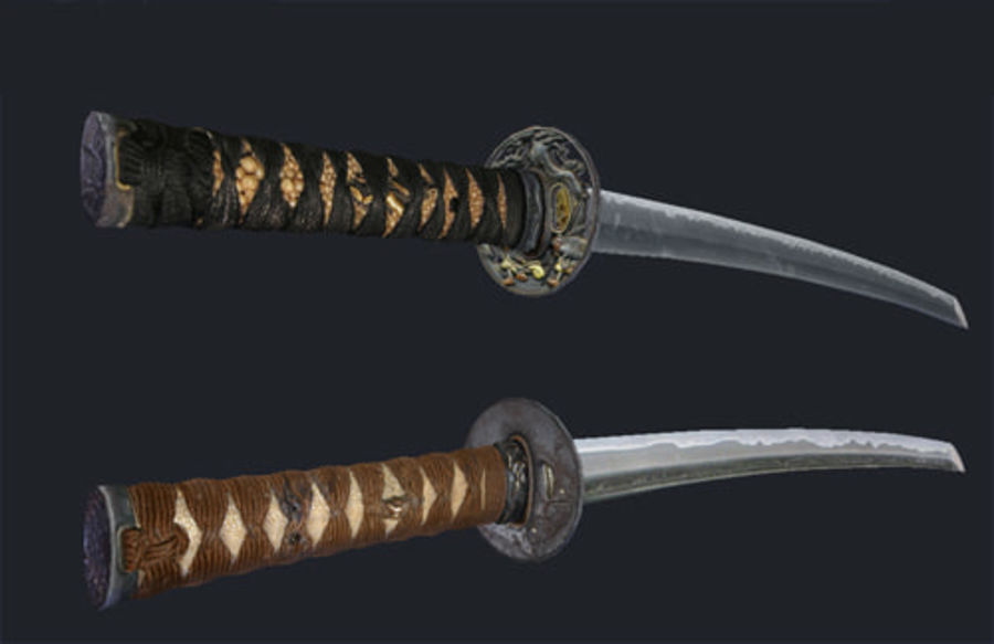 katana set blade cutting ivanpxxx japan melee ninja samurai sword weapon 3D print model - Mito3D