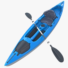 caiaque, paddle vray pbr peles barco canoa peixe caiaque modelo remo orest o rio assento a pele esporte terremoto turismo do veículo 3d print model - Mito3D
