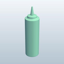 ketchup-Flasche Quetsch-v1 ketchup Flasche squeezable Essen bedruckbar ist lowpoly 3d print model - Mito3D