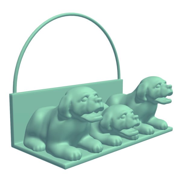 key ring dogs v1 wall mount novelties printable lowpoly 3D print model - Mito3D