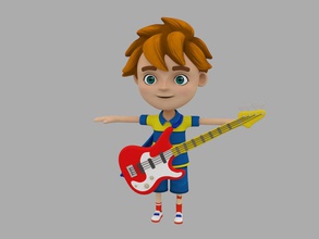 kid boy character child human juancaratino model productions son toon vray 3d print model - Mito3D