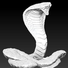 el rey cobra 3d animal cnc la suerte de cazador 2008 modelo venenosas imprimible impresora los reptiles scan serpiente sólido 3d print model - Mito3D