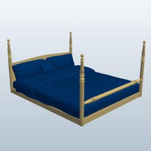 king Size Yatak denim sheetspine v1 Kral boyutu yatak yaprak çam mobilya yazdırılabilir lowpoly 3d print model - Mito3D