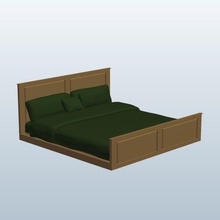 king sized bed olive sheets honey v1 furniture printable lowpoly 3d print model - Mito3D