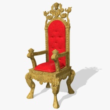 kings throne chair abramsdesign ancient arm armchair castle design detail fabric furnishings furniture gold king medieval model old queen realistic royalty s seat 3d print model - Mito3D