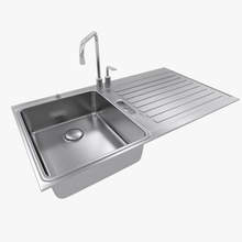 kitchen sink clean dish fixture food furnishings health industrial ink3d live model water 3d print model - Mito3D