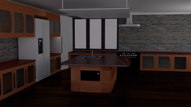 kitchen realistic architecture 3d print model - Mito3D