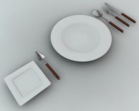 knife plate fork spoon blank ceramic circle clean cookware cutlery dining dinner dish dishware empty equipment flatware food furnishings furniture icon illustration isolate kitchen model plated samc4d table 3d print model - Mito3D