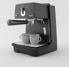 krups máquina de café expresso aparelho barra bebidas o preto pequeno-almoço cappachino cafeteira taça beber expressomaker alimentos mobiliário quente a cozinha criador mattclat modelo loja 3d print model - Mito3D