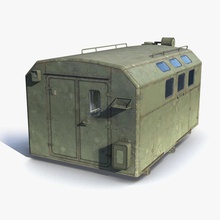 kung - military trailer army box car command game lower metal model module poly russia russian sergey ryzhkov soviet transport truck ussr van vehicle wagon 3d print model - Mito3D