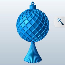 laço estampado bola de enfeite natal v1 rendas modelado ornamento sazonal printable lowpoly 3d print model - Mito3D