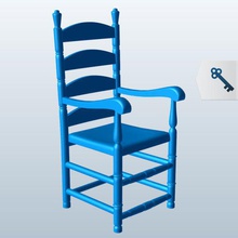 ladderback cadeira de v1 móveis printable lowpoly 3d print model - Mito3D