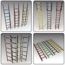 ladders collection architecture construction elements elevation escape fire game home kutejnikov ladder lower lowpoly misc model pack pbr poly ready set step tool vray 3d print model - Mito3D
