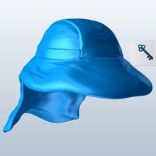 large bill flap hat v1 apparel printable lowpoly 3d print model - Mito3D