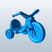 large wheel tricycle v1 transportation printable lowpoly 3d print model - Mito3D