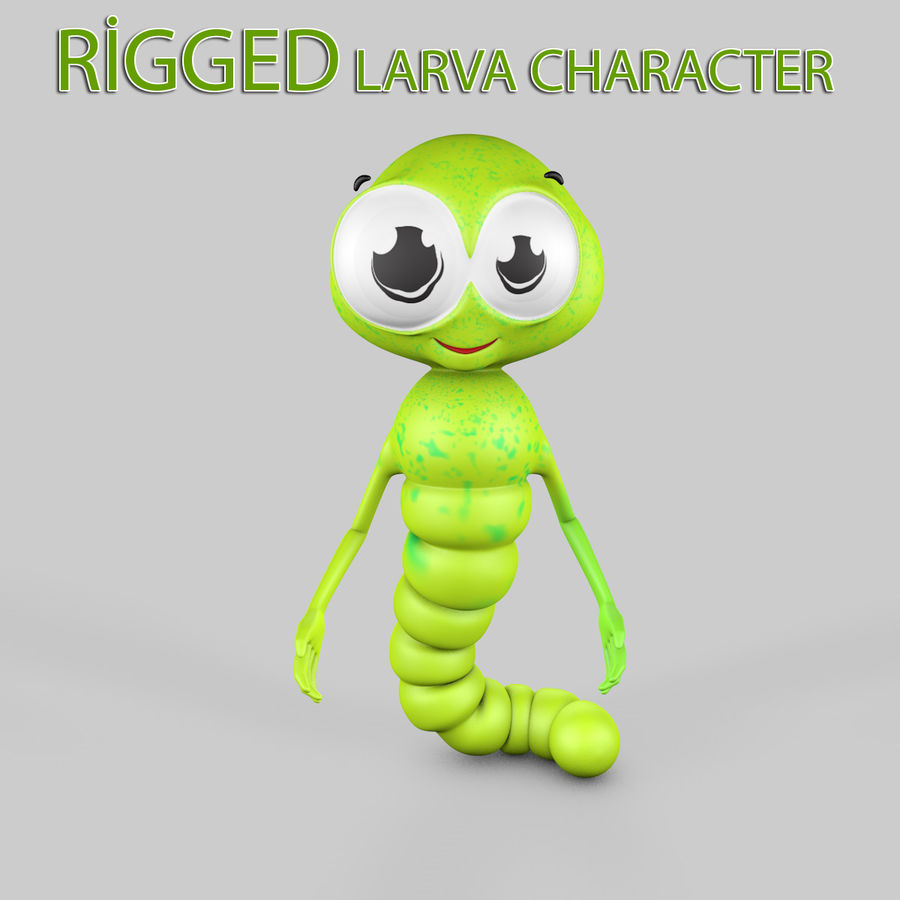 larva caginda karakter fantezi grub insan kagan tırtıllı kurtçuk miling model rig tırtık worm wriggler 3D print model - Mito3D