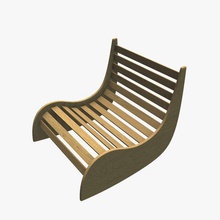 prato sedia in stile adirondack v1 la famiglia elementi stampabile lowpoly articoli per casa 3d print model - Mito3D