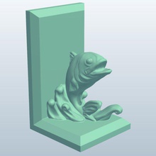 leaping fish bookend v1 household items printable lowpoly 3d print model - Mito3D