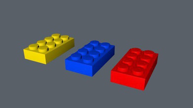 los ladrillos de lego 3 colores dibujos animados la arquitectura 3d print model - Mito3D
