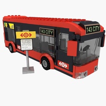 lego bus 60026 ensemble autobus voiture ville citybus lourd de modèle pasenger public tomtom73 jouet le trafic transport véhicule vray 3d print model - Mito3D