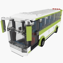 lego bus ensemble 8404 autobus ville lourd les bagages de masse minibus modèle motorbus en plastique public tomtom73 jouet transport véhicule vray 3d print model - Mito3D