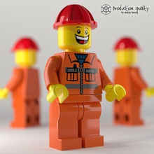 lego construction worker figure cartoon character game male mini minifig minifigure model parts photo photoreal photorealistic real realistic robot series set toy vertexhouse 3d print model - Mito3D